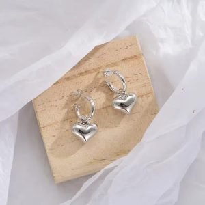 2024 New Popular Silver Plated Gold Plated Pink Zircon Pearl Heart Black Onyx Earrings Cute Jewelry For Women Free Delivery