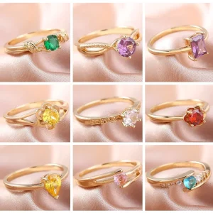 2024 New Popular Silver Plated Gold Plated Red Blue Zircon Pearl Alloy Ring2 Bear Jewelry For Women Factory Direct Free Shipping