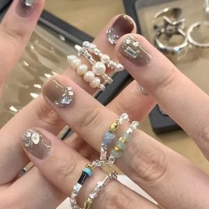 2024 New Accessories Ring Niche Design High-end Elastic Cord Broken Silver Ring Women Simple Style Free Delivery