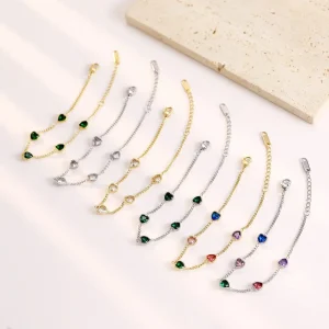 Fashion Bracelet Mini Heart-shaped Colored Zircon Niche Jewelry for Women Free Delivery