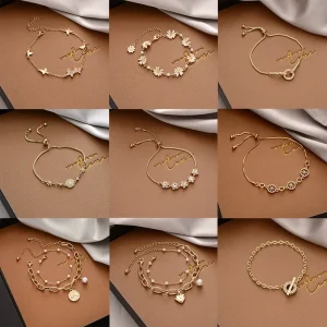 Korean Versatile Pearl Bracelet for Women Ins Style Niche High-end Titanium Steel Couple Bracelet Hand Jewelry Wholesale