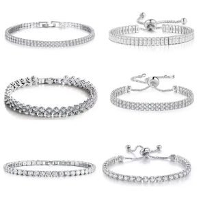 Full Diamond Zircon Bracelet Simple and Sweet Crystal Zircon, Japanese and Korean Style Best Friend Silver-plated Couple Jewelry