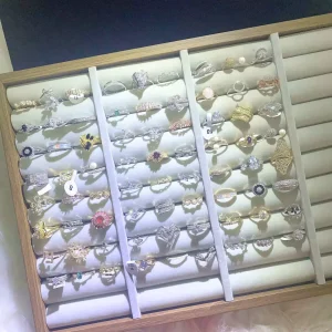 2023 New Popular Silver Plated Micro-set Zircon  Ring Pearl Alloy Ring4 Bear Jewelry For Women Factory Direct Free Shipping