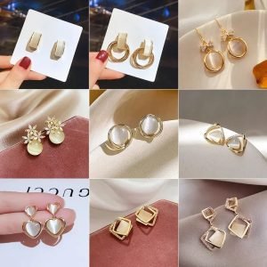 2024 925 Silver Needle Opal Earrings Female Love Collection Flowers High-end Temperament Earrings Wholesale Women