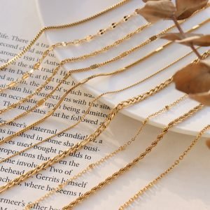 Cross Chain Snake Bone Chain Twist Chain Box Chain Various Necklaces For Women 18k Gold Plain Chain Clavicle Chain Jewelry