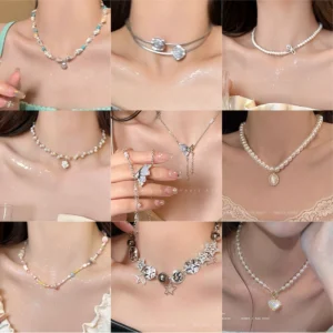 High-end Popular Butterfly Pearl Necklace Female Ins Style All-match Niche New Clavicle Chain Light Luxury Exquisite Accessories
