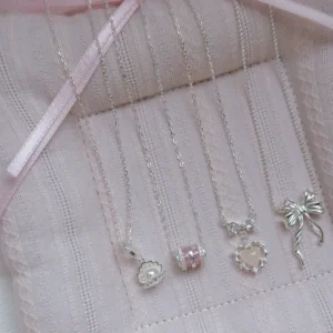 Sweet Ins Style Lucky Beads Heart Bow Pearl Necklace Female Niche High-end Versatile New Product