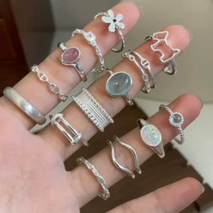 Plain Band Ring For Women Niche Style Instagram-worthy Design Sophisticated Versatile Adjustable Opening