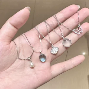 Everyday Versatile Aquamarine Butterfly Necklace For Women, Colorfast, Elegant Minimalist Luxury Collarbone Chain