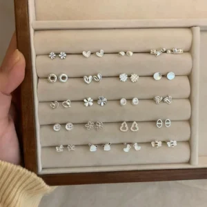 Delicate 925 Sterling Silver Pearl Stud Earrings Minimalist Luxury Ear Piercing Earrings Comfortable For Sleeping Without Removal Jewelry