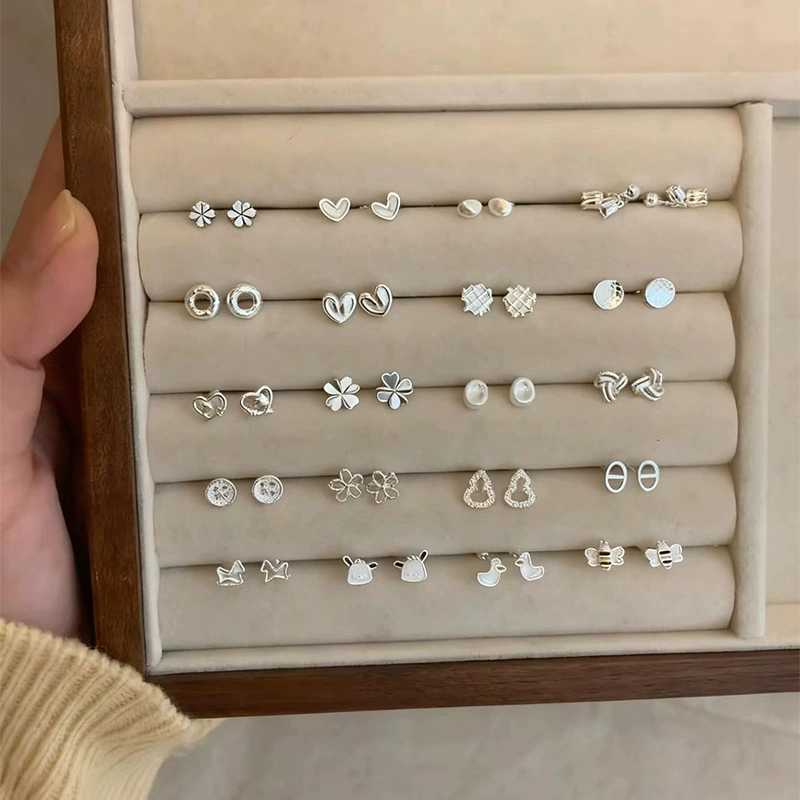 Delicate 925 Sterling Silver Pearl Stud Earrings Minimalist Luxury Ear Piercing Earrings Comfortable For Sleeping Without Removal Jewelry