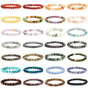Hot Selling Natural Stone Crystal Agate Beaded Bracelet For Men And Women Tiger Eye Simple Single Layer Bracelet Jewelry Wholesale
