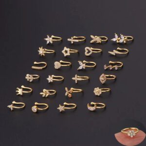 Luxury Zircon U-Shape Nose Ring Collection - Hypoallergenic Non-Piercing