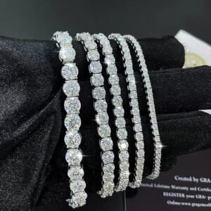 Moissanite tennis bracelet, S925 sterling silver, fashionable and trendy hip-hop bracelet for men and women.